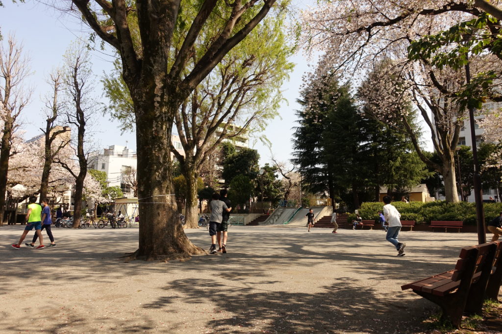 栄町公園 弥生町1丁目 昭和の匂いも残る どの世代も受け入れる 地域民の集いの場